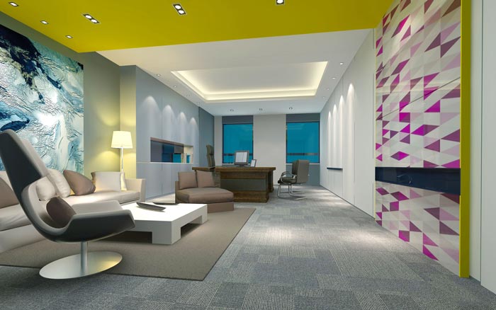 現(xiàn)代簡約風格總經理辦公室裝修設計效果圖