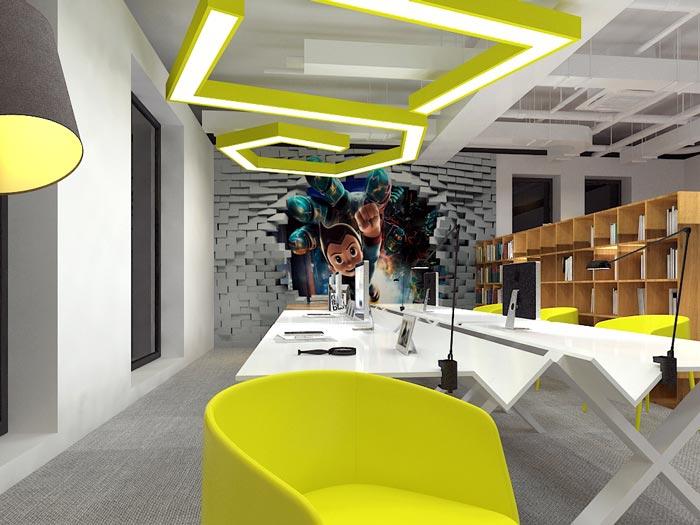 小型動(dòng)畫(huà)設(shè)計(jì)工作室辦公區(qū)域裝修設(shè)計(jì)效果圖