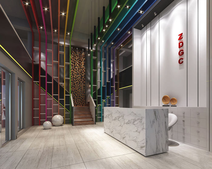 室內(nèi)設計事務所辦公室前臺裝修設計效果圖