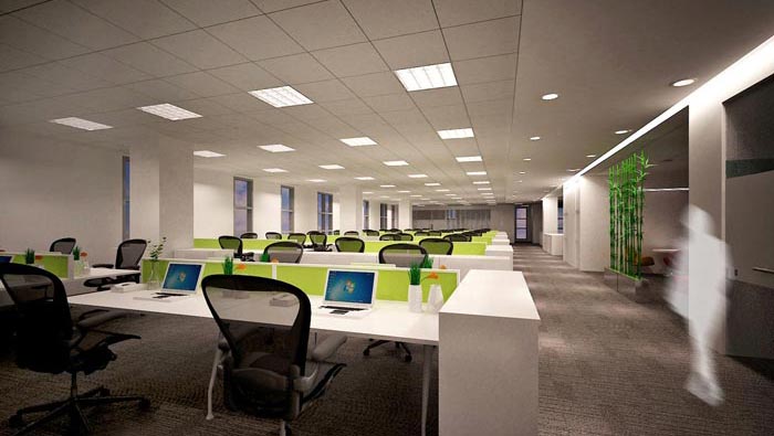 科技公司辦公室辦公區(qū)域裝修設計案例
