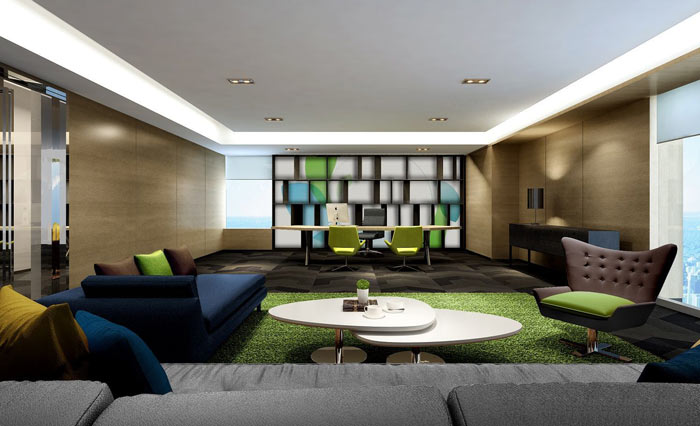 信息科技公司總經(jīng)理辦公室裝修設(shè)計效果圖