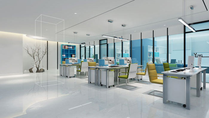 服裝公司辦公室辦公區(qū)域裝修設計案例