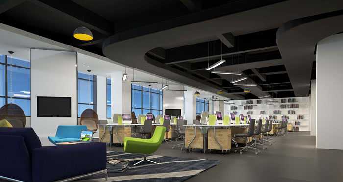 1800平方電子商務(wù)辦公室辦公區(qū)域裝修設(shè)計案例效果圖