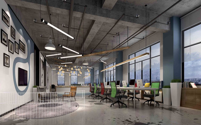 1300平方電子商務(wù)辦公室辦公區(qū)域裝修設(shè)計案例效果圖