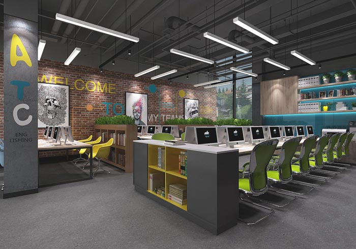 國際教育辦公室辦公空間裝修設(shè)計(jì)案例效果圖