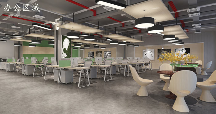 廣告制作公司辦公室辦公區(qū)域裝修設(shè)計(jì)效果圖