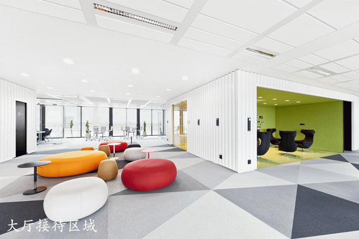 外貿(mào)電子商務(wù)公司辦公室大廳裝修設(shè)計(jì)案例效果圖