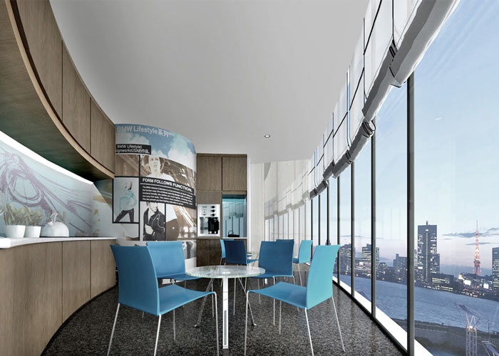 汽車互聯(lián)網(wǎng)公司辦公室茶水間裝修設計案例效果圖