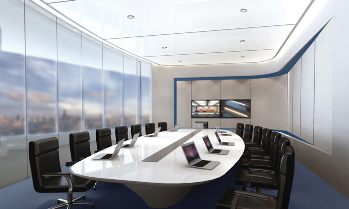 汽車互聯(lián)網(wǎng)公司辦公室會議室裝修設計案例效果圖