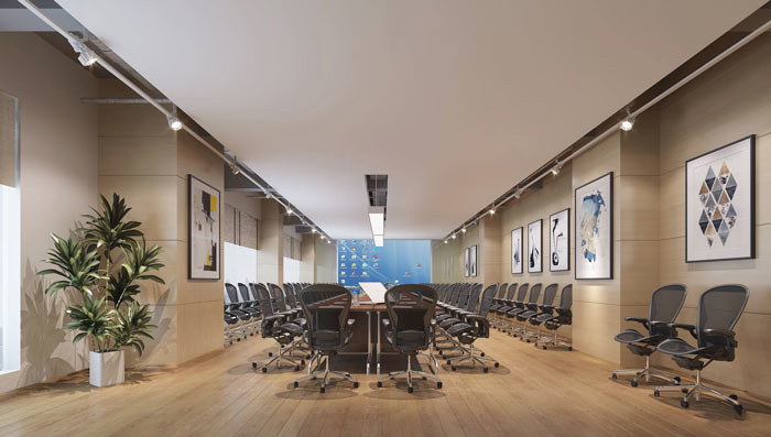 垂直電子商務辦公室會議室裝修設計案例效果圖