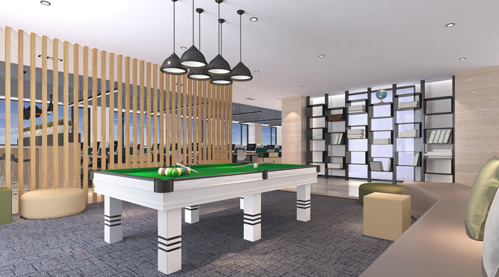 廣告?zhèn)髅焦巨k公室接待區(qū)域裝修設計案例效果圖