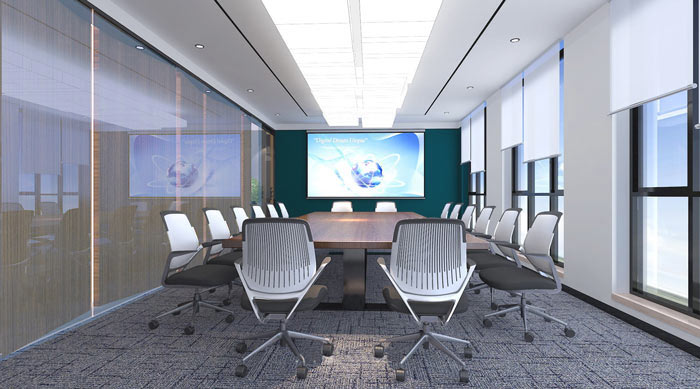 廣告?zhèn)髅焦巨k公室會議室裝修設計案例效果圖