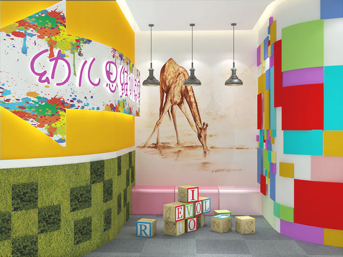 幼兒教育辦公室前臺(tái)裝修設(shè)計(jì)案例效果圖