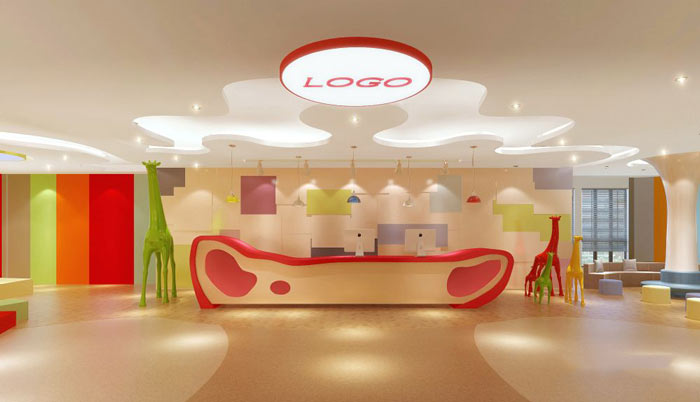 早教中心辦公室前臺(tái)裝修設(shè)計(jì)案例效果圖