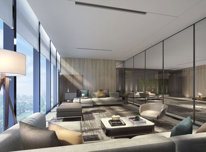 能源公司辦公室接待區(qū)域設(shè)計方案效果圖