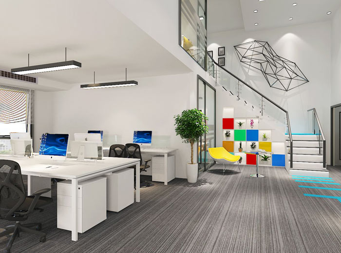 生物科技公司LOFT風(fēng)格辦公室辦公區(qū)域裝修設(shè)計(jì)案例效果圖
