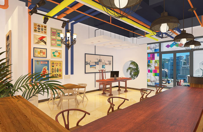 小型廣告工作室辦公區(qū)域裝修設(shè)計案例效果圖