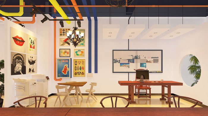 小型廣告工作室格局裝修設(shè)計案例效果圖