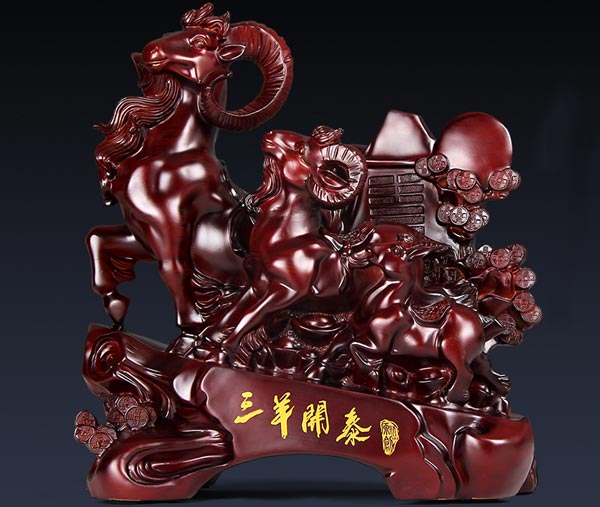 個(gè)性溫柔、氣質(zhì)典雅羊擺件效果圖