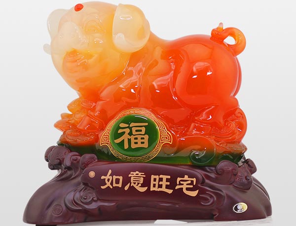 如意旺宅豬擺件效果圖