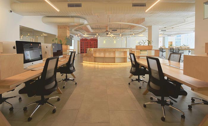 木飾面廠家辦公室辦公B區(qū)裝修設(shè)計(jì)案例效果圖