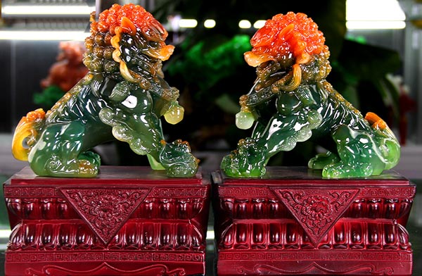 玉石獅子擺件效果圖