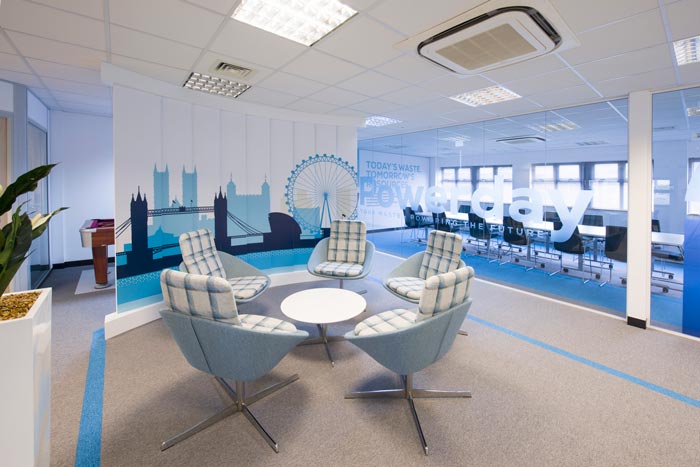 新能源科技公司辦公室交流區(qū)域裝修設(shè)計案例效果圖