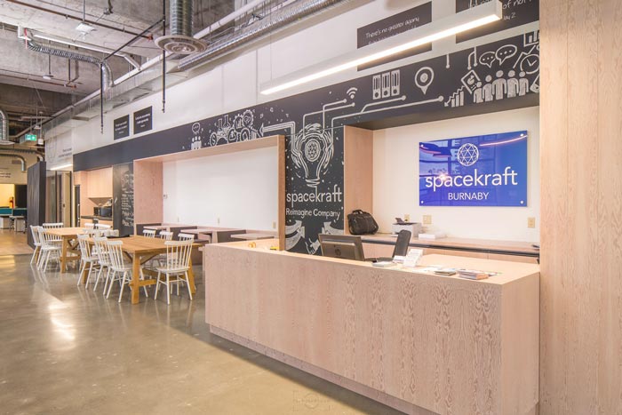 共享創(chuàng)業(yè)空間辦公室前臺裝修設(shè)計案例效果圖