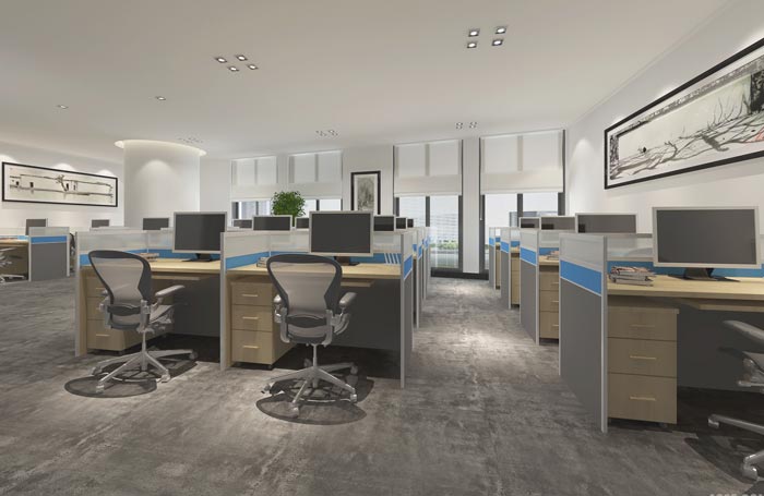 新中式進(jìn)出口貿(mào)易公司辦公室辦公區(qū)域裝修設(shè)計案例效果圖