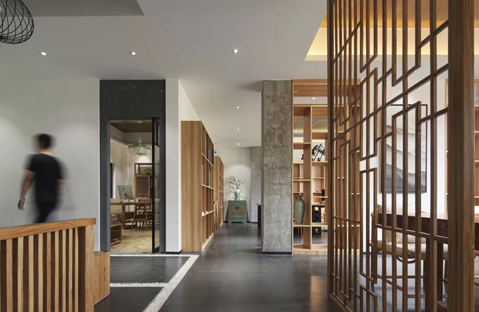 中式禪意辦公室進(jìn)門區(qū)域裝修設(shè)計(jì)案例效果圖