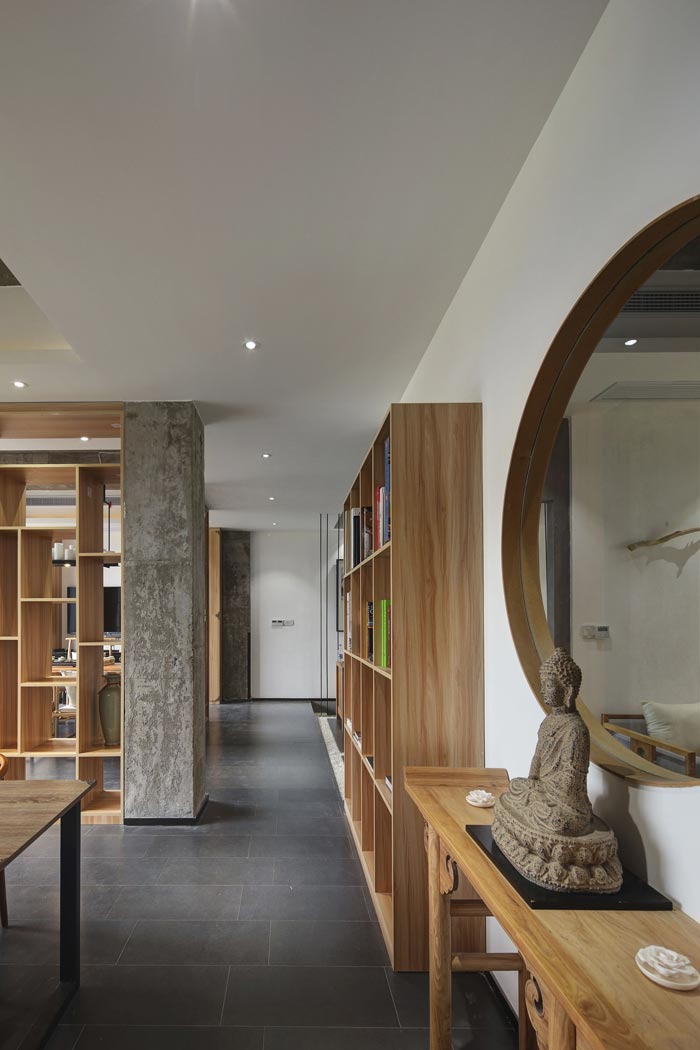 中式禪意辦公室過(guò)道裝修設(shè)計(jì)案例效果圖