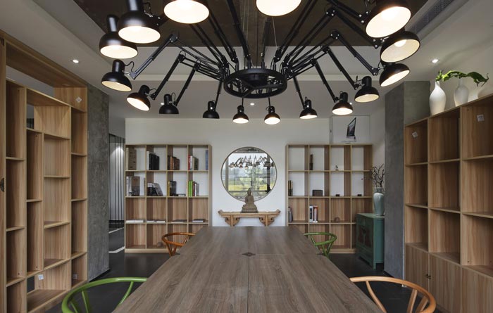 中式禪意辦公室會(huì)議室裝修設(shè)計(jì)案例效果圖