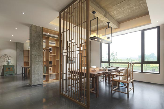 中式禪意辦公室飲茶區(qū)域裝修設(shè)計(jì)案例效果圖