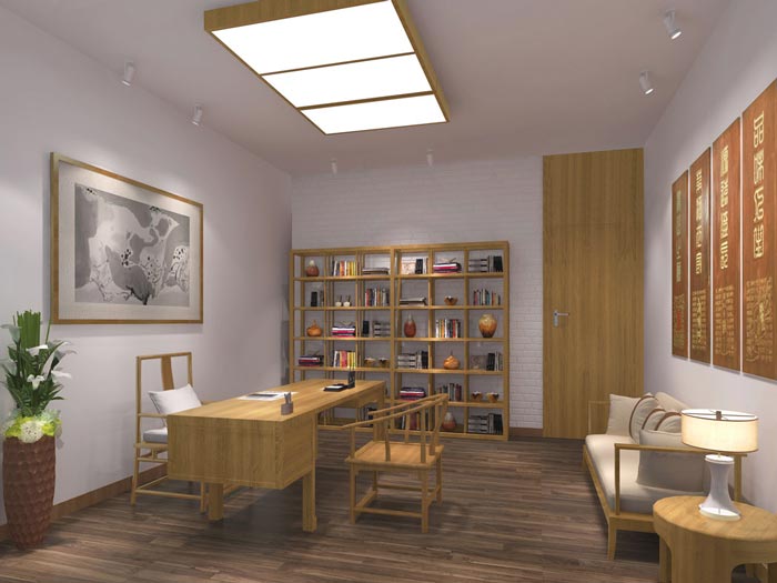 現(xiàn)代中式風(fēng)格總經(jīng)理辦公室裝修設(shè)計(jì)案例效果圖