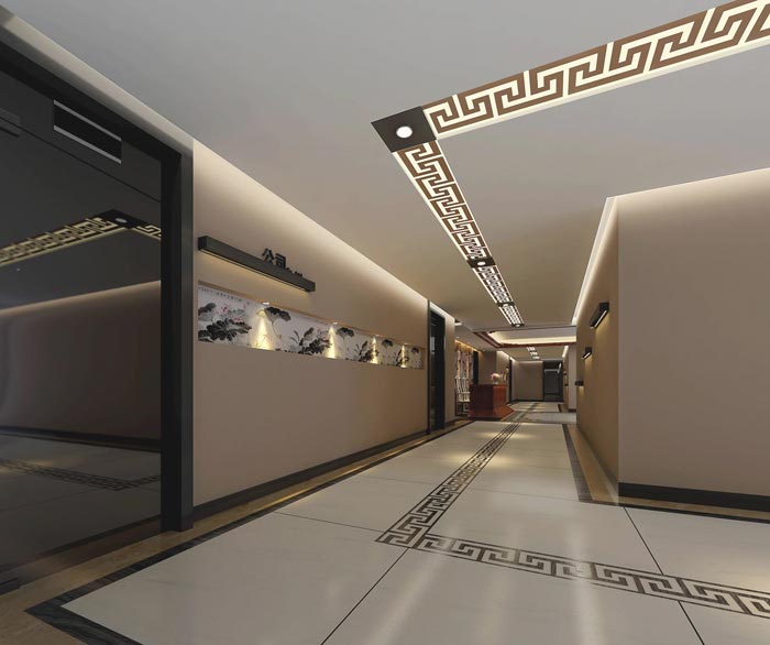 中式風(fēng)格辦事處過道裝修設(shè)計(jì)案例效果圖