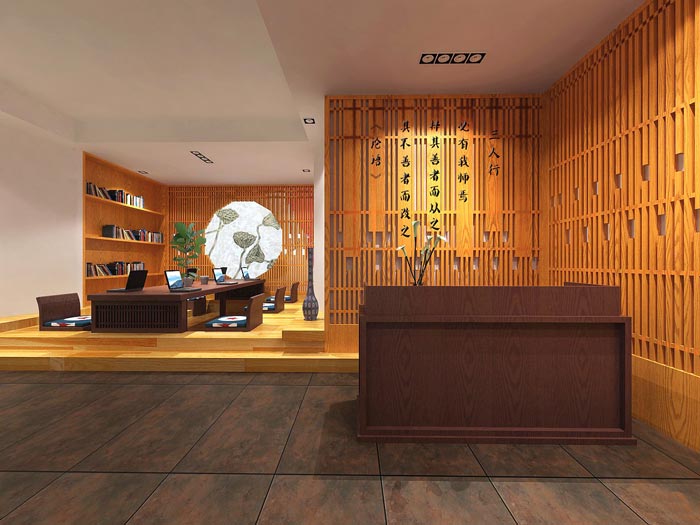 中式租賃托管辦公室裝修設(shè)計案例