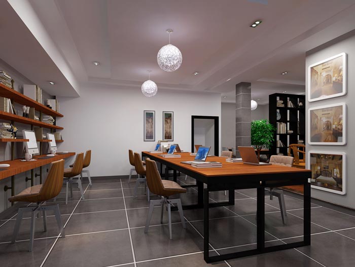 新中式loft風(fēng)格辦公室辦公區(qū)域裝修設(shè)計(jì)案例效果圖