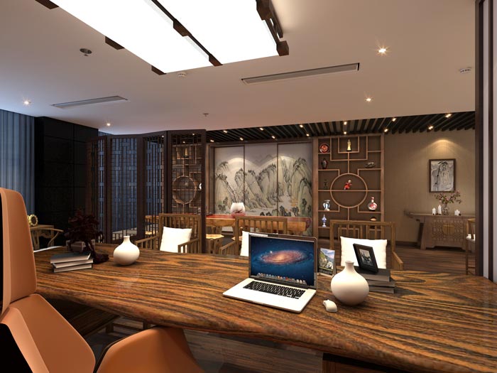 現(xiàn)代新中式風(fēng)格總經(jīng)理辦公室裝修設(shè)計(jì)案例效果圖