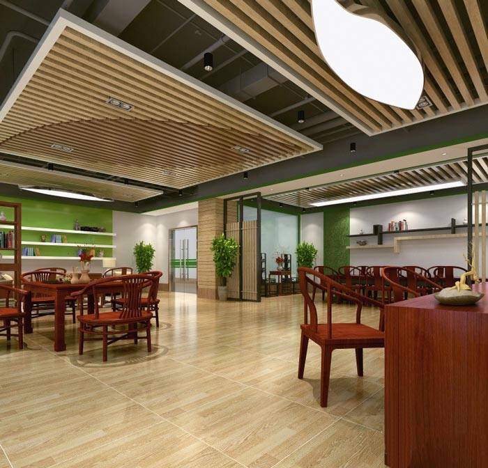 中式自然風(fēng)格辦公室辦公區(qū)域裝修設(shè)計(jì)案例效果圖