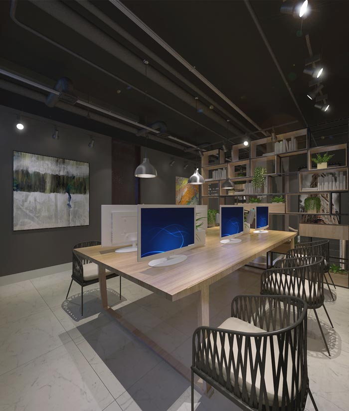 116平方創(chuàng)業(yè)公司辦公室裝修設(shè)計(jì)案例效果圖