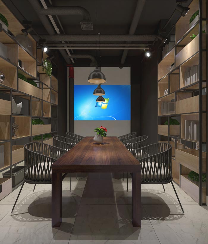 116平方創(chuàng)業(yè)公司辦公室會(huì)議室裝修設(shè)計(jì)案例效果圖