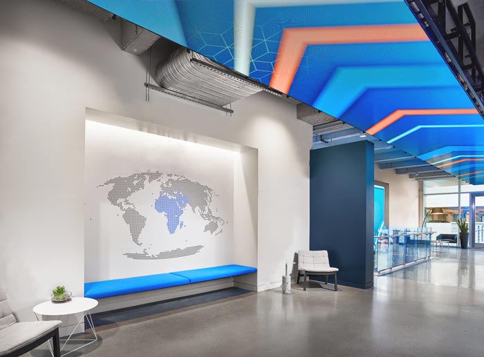 招聘信息服務(wù)公司辦公室前臺裝修設(shè)計案例效果圖