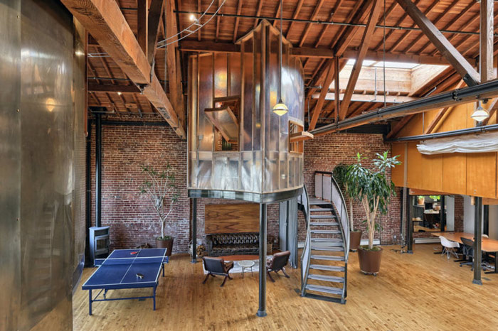 科技公司loft風格辦公室娛樂區(qū)裝修設計案例效果圖