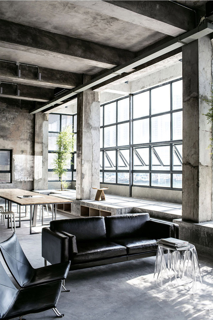 loft風格辦公室接待區(qū)裝修設計案例效果圖