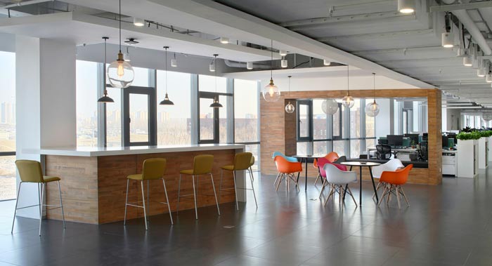 企業(yè)總部辦公室交流區(qū)裝修設計效果圖