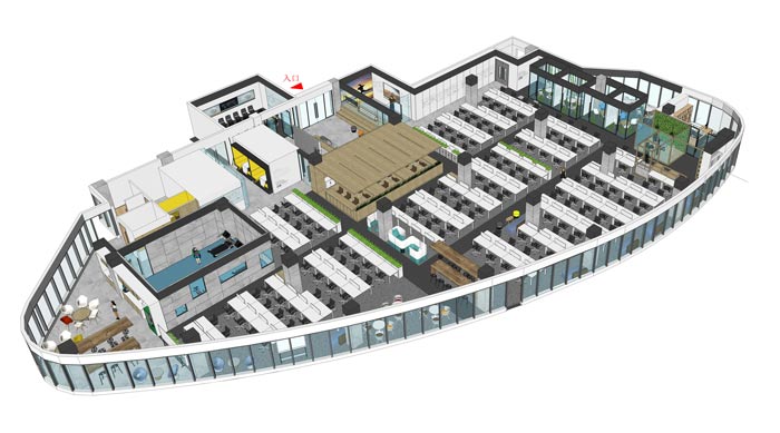 科技公司辦公室裝修設(shè)計(jì)平面圖