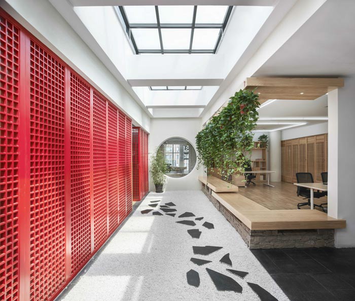 融資租賃公司辦公室過(guò)道裝修設(shè)計(jì)效果圖