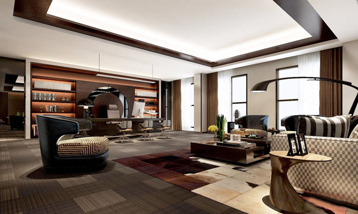 集團總部總經(jīng)理辦公室裝修設(shè)計效果圖