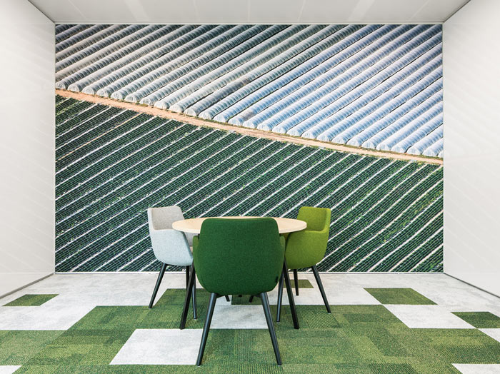 綠色食品公司辦公室交流區(qū)裝修設(shè)計效果圖