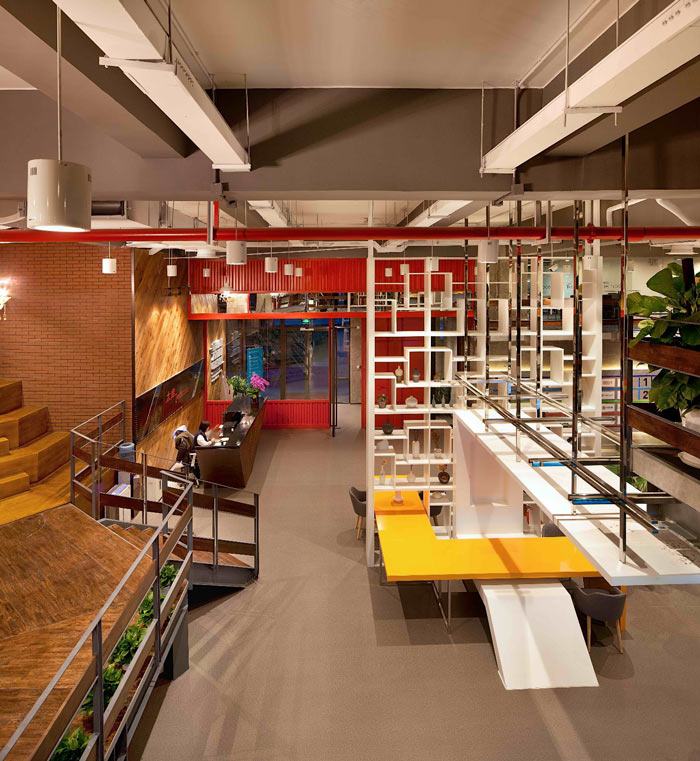 創(chuàng)客孵化中心辦公樓展示墻裝修設計效果圖